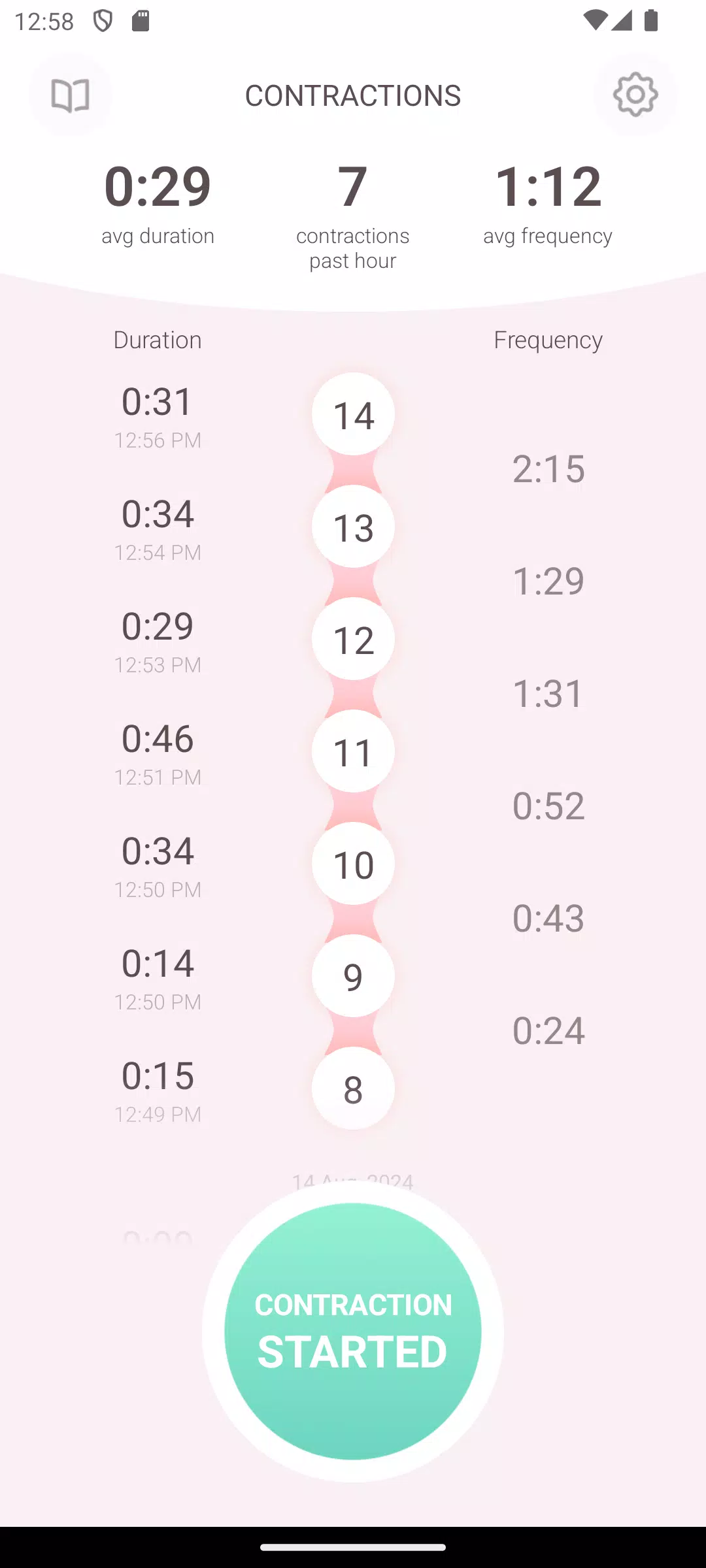 Contraction Timer & Counter 9m Tangkapan skrin 1