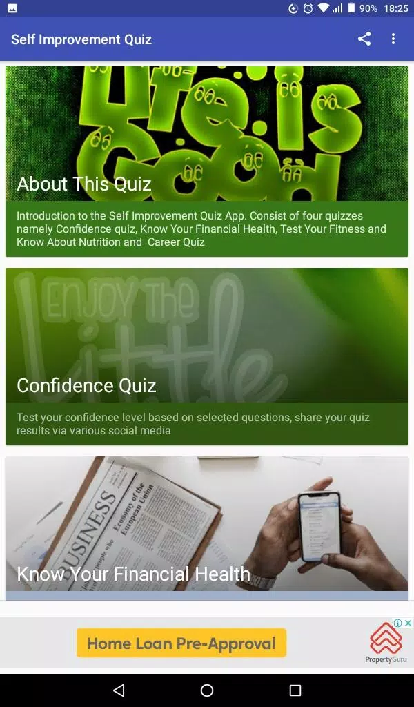 Self Improvement Quiz Capture d'écran 0