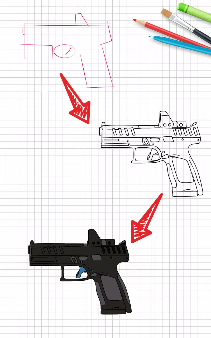 How to draw weapons step by st Capture d'écran 0