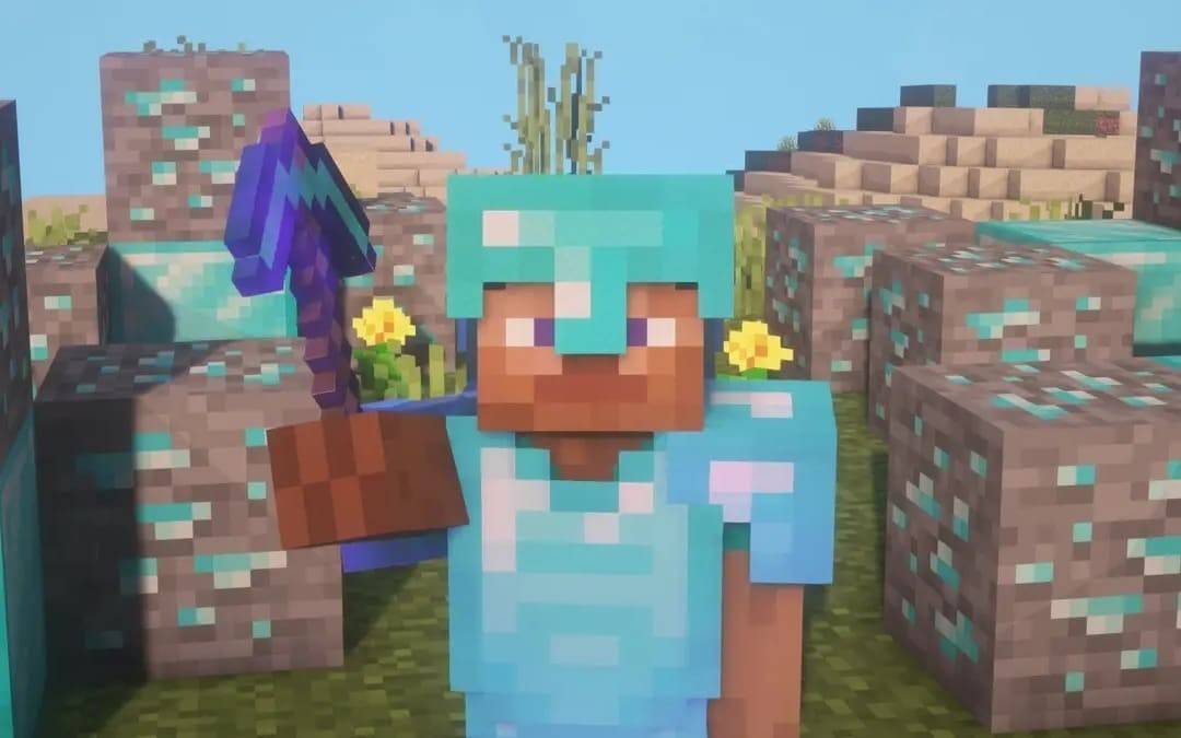 Personaje de Minecraft con Pickaxe