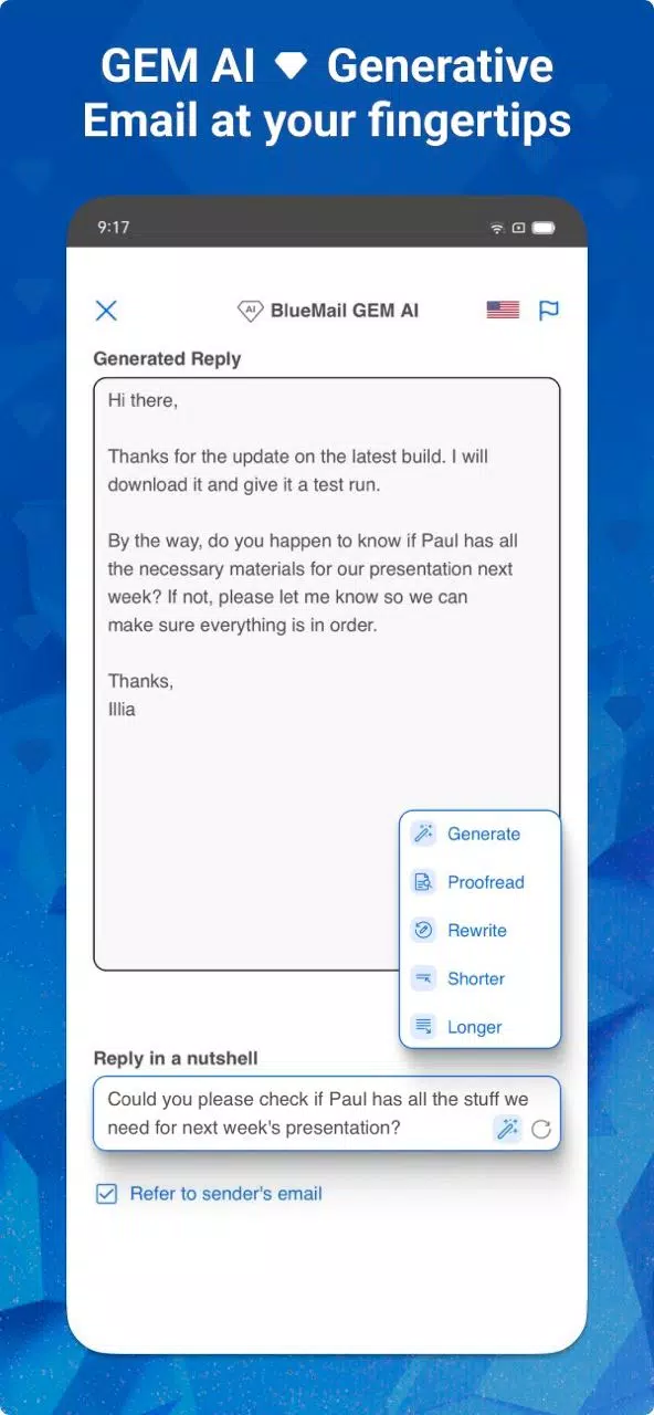 Email Blue Mail - Calendar स्क्रीनशॉट 3
