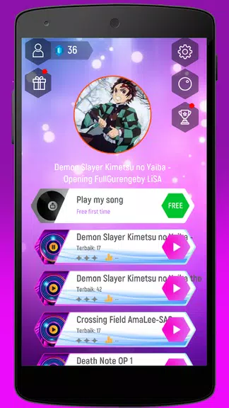 Kimetsu Demon Slayer Tiles Hop Capture d'écran 0