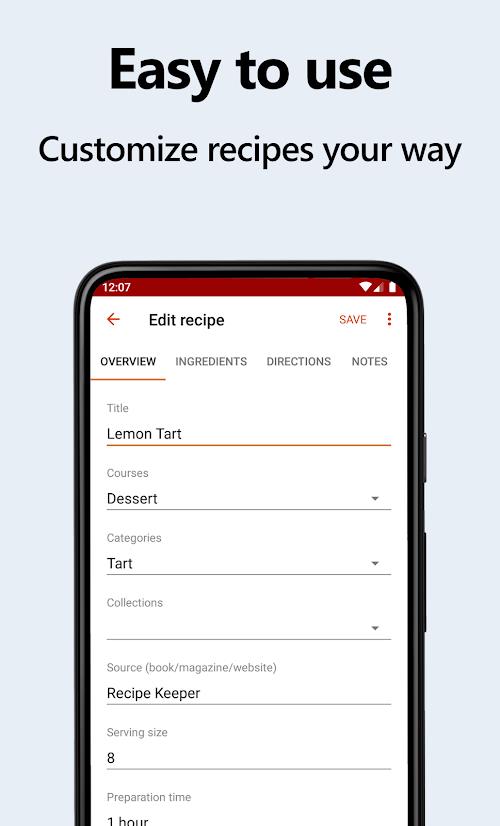 Recipe Keeper 스크린샷 1