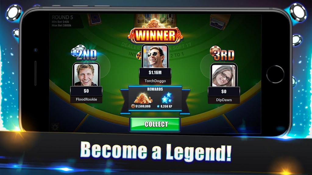 Blackjack Legends: 21 Online Multiplayer Casino Captura de tela 3