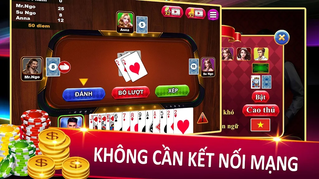 Tien Len - Thirteen - Mien Nam Offline - Chip スクリーンショット 2