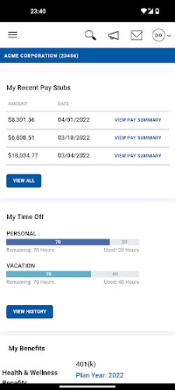 Paychex Oasis Employee Connect स्क्रीनशॉट 2