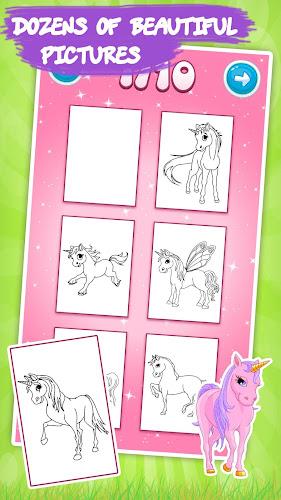 Unicorn Kids Coloring Book 스크린샷 1