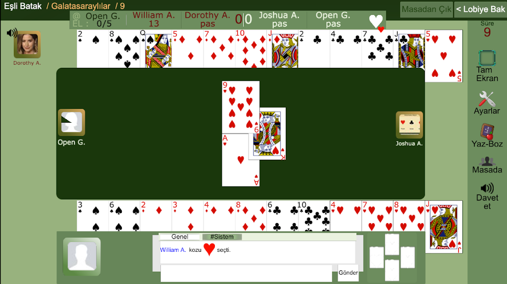 Eşli Batak Online スクリーンショット 1