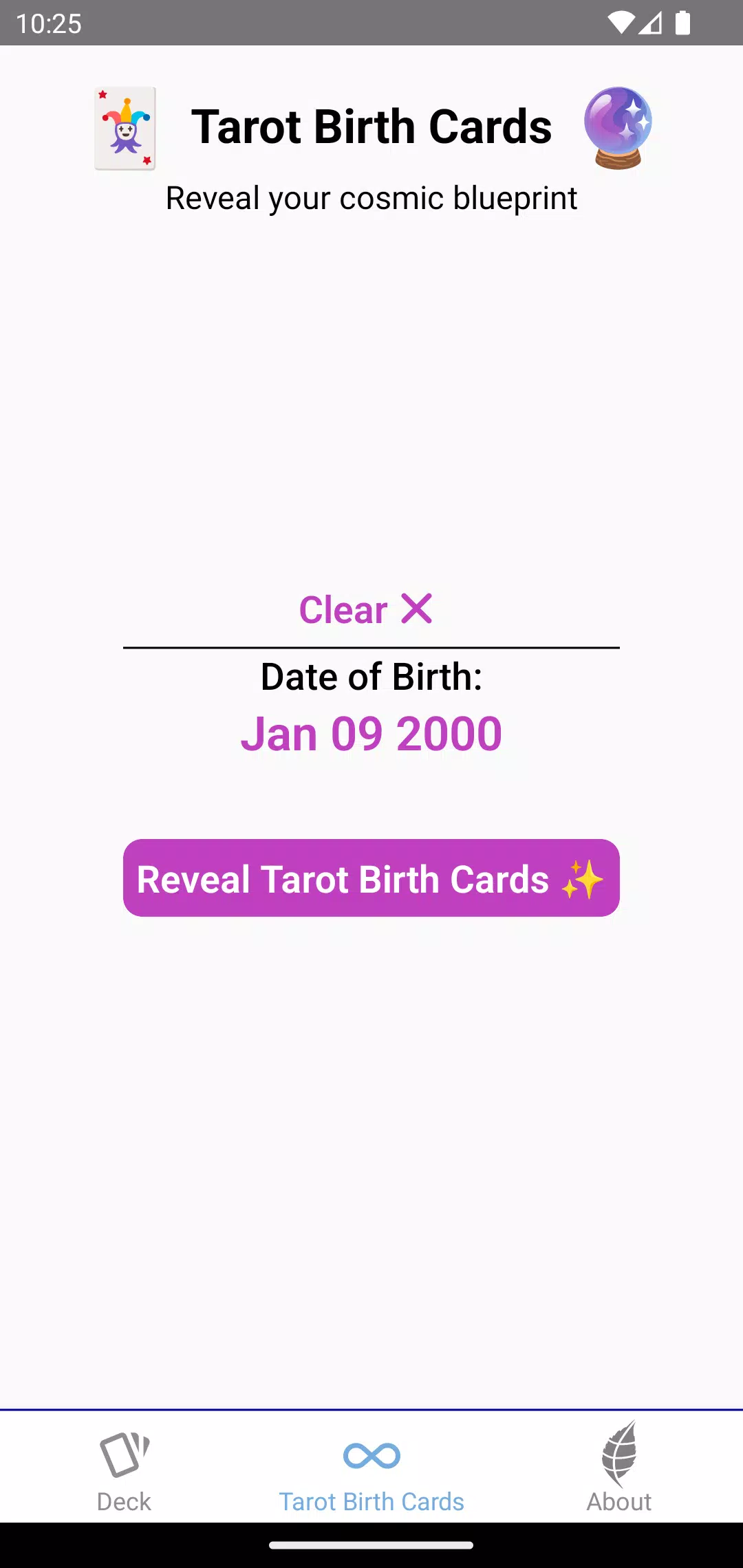 Tarot Birth Cards Скриншот 1