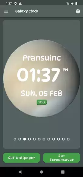 Galaxy Clock Live Wallpapers Captura de pantalla 3