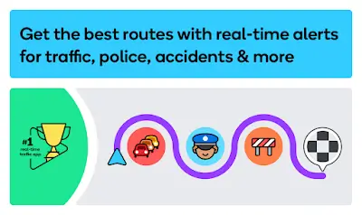 Waze Navigation & Live Traffic ဖန်သားပြင်ဓာတ်ပုံ 0