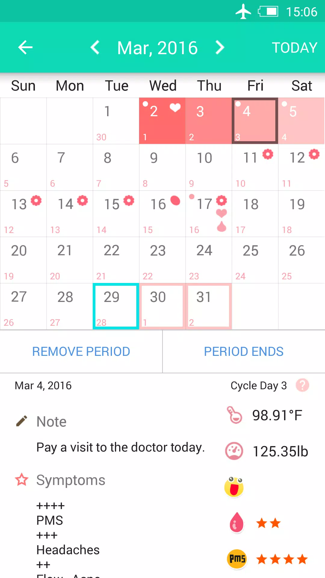 Period Tracker Tangkapan skrin 1