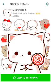 Mochi Cat Stickers for WhatsAp Ekran Görüntüsü 1