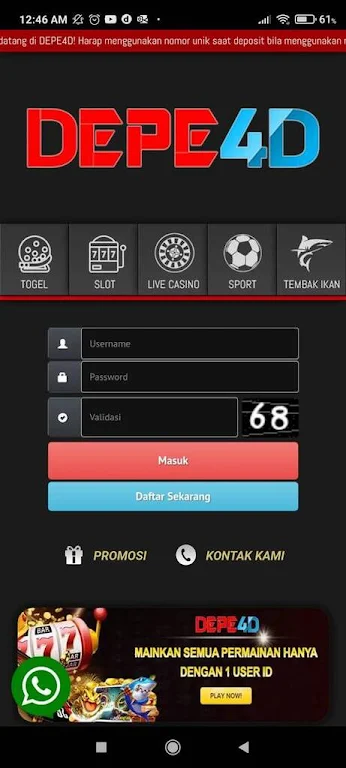 Slot Online DEPE4D Captura de tela 0