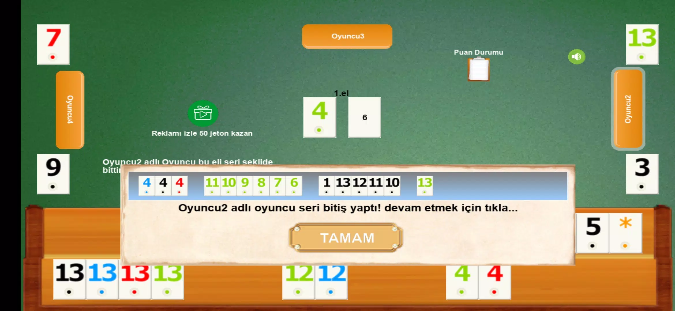 İnternetsiz Okey スクリーンショット 3