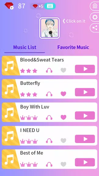 Schermata Kpop Music Game - Dream Tiles 0