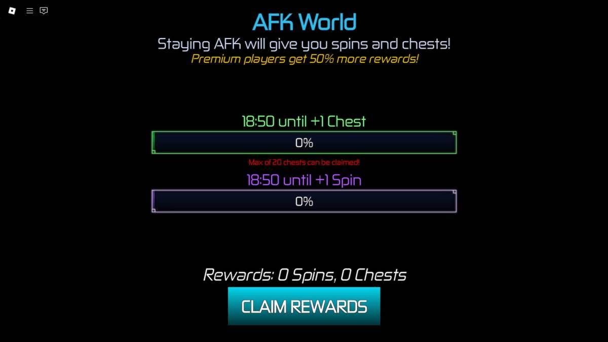 AFK World Rewards in Jujutsu Infinite