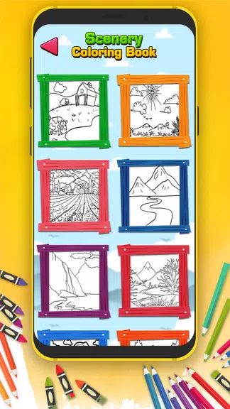 Scenery Coloring Book Schermafbeelding 2