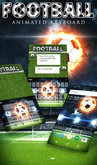 Football Keyboard & Wallpaper Schermafbeelding 0