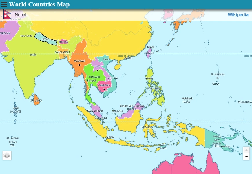 World Countries Map Capture d'écran 0