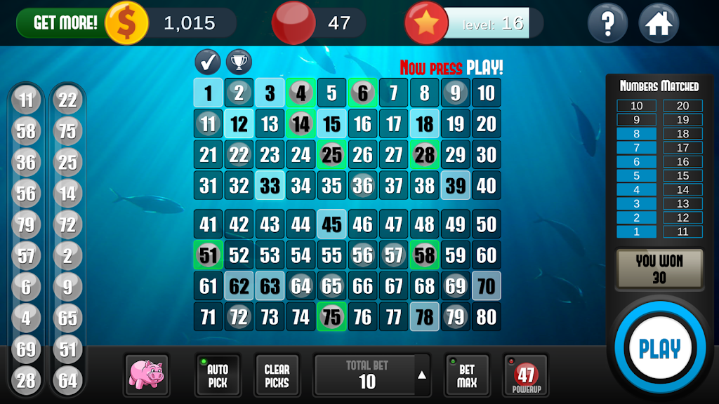 Keno Free Keno Game ภาพหน้าจอ 0