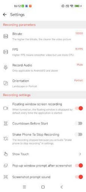 Schermata Screen Recorder: Nuts Recorder 1