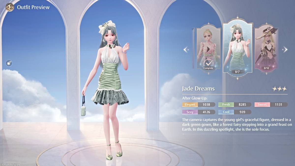 Jade Dreams Autfit ใน Infinity Nikki