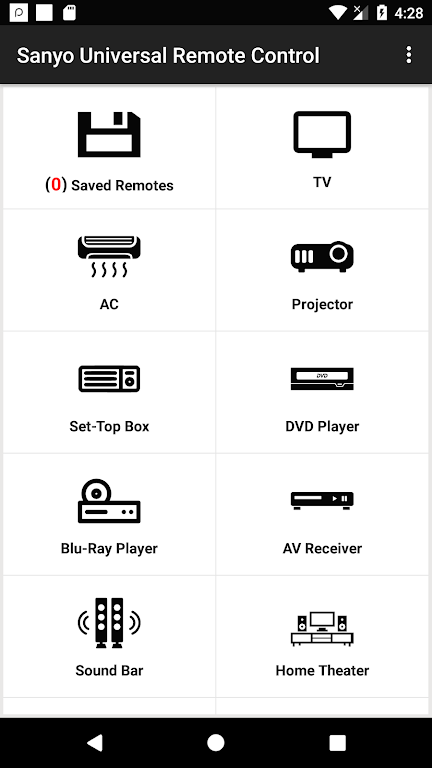 Sanyo Universal Remote Capture d'écran 0