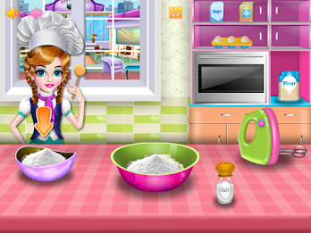 Girls cooking special cake Captura de tela 3