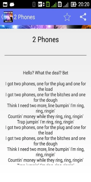 Kevin Gates 2 Phones - Lyrics Captura de tela 1