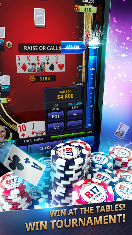 B17 Poker - Texas Hold'em, Live cam poker Schermafbeelding 1