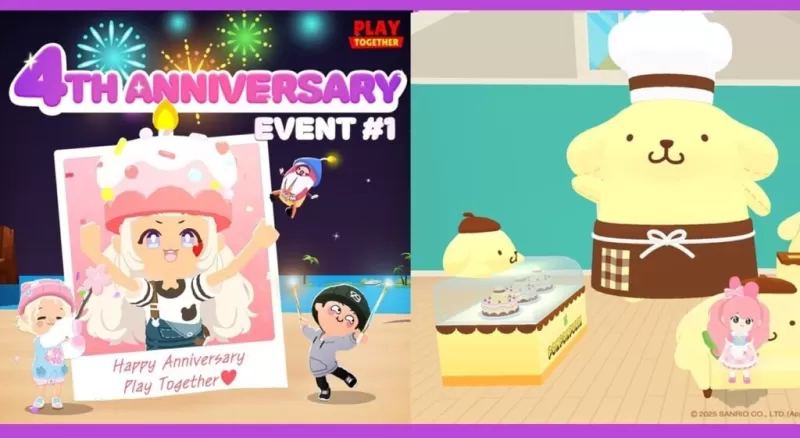 Jugar juntos Marca el 4to aniversario con Pompompurin Café Celebration