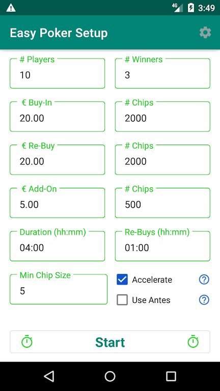 Easy Poker Tournament Timer स्क्रीनशॉट 0