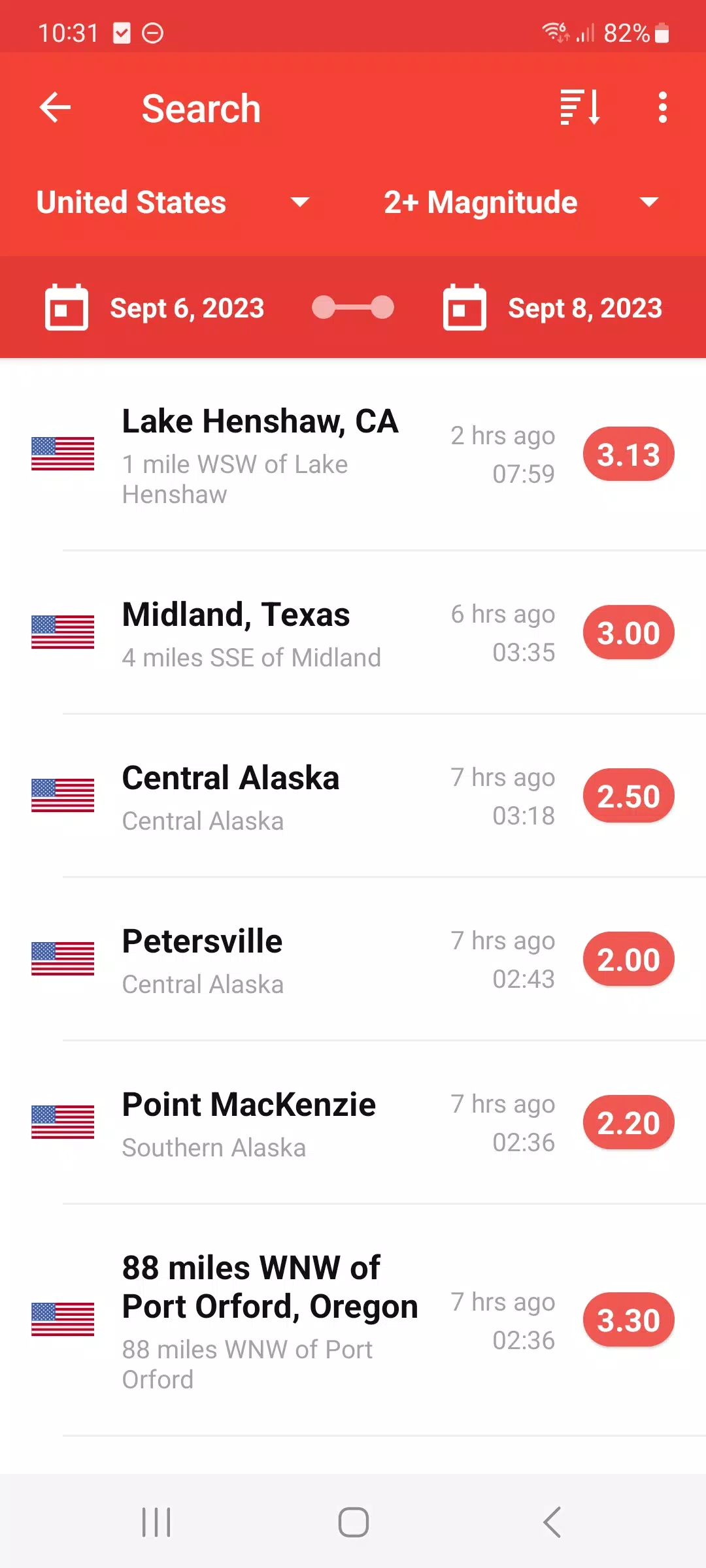 My Earthquake Alerts ภาพหน้าจอ 1