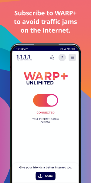 1.1.1.1 WARP: Safer Internet ภาพหน้าจอ 2