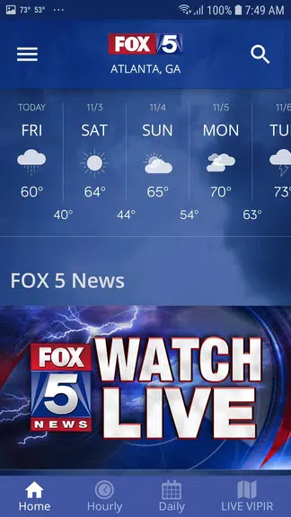 FOX 5 Storm Team Weather Radar ภาพหน้าจอ 1