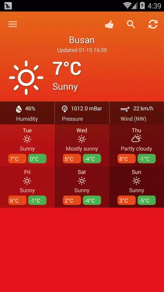 Weather South Korea Zrzut ekranu 1