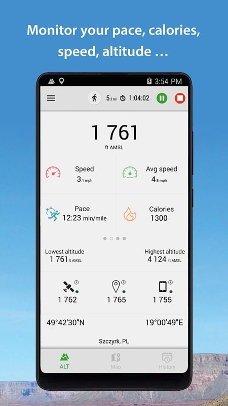 Schermata Altimeter 2