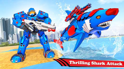 Robot Shark Attack: Transform Robot Shark Games Screenshot 0