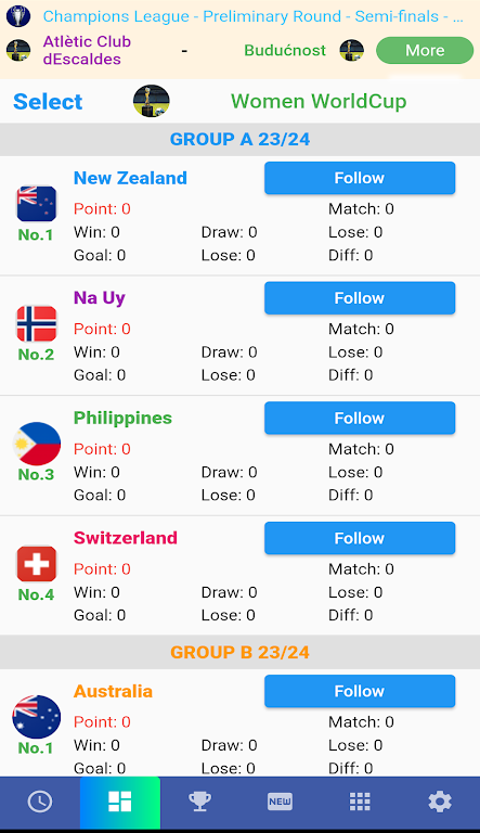 Female Cup Matches Captura de pantalla 1