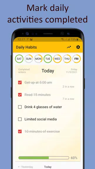 Daily activities tracker Zrzut ekranu 0