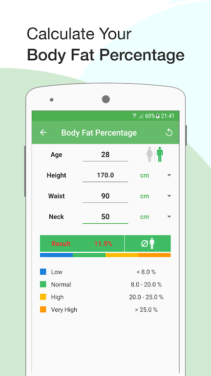 BMI Calculator: Weight Tracker ဖန်သားပြင်ဓာတ်ပုံ 1