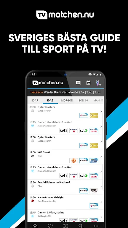 TVmatchen.nu - sport på TV 스크린샷 0