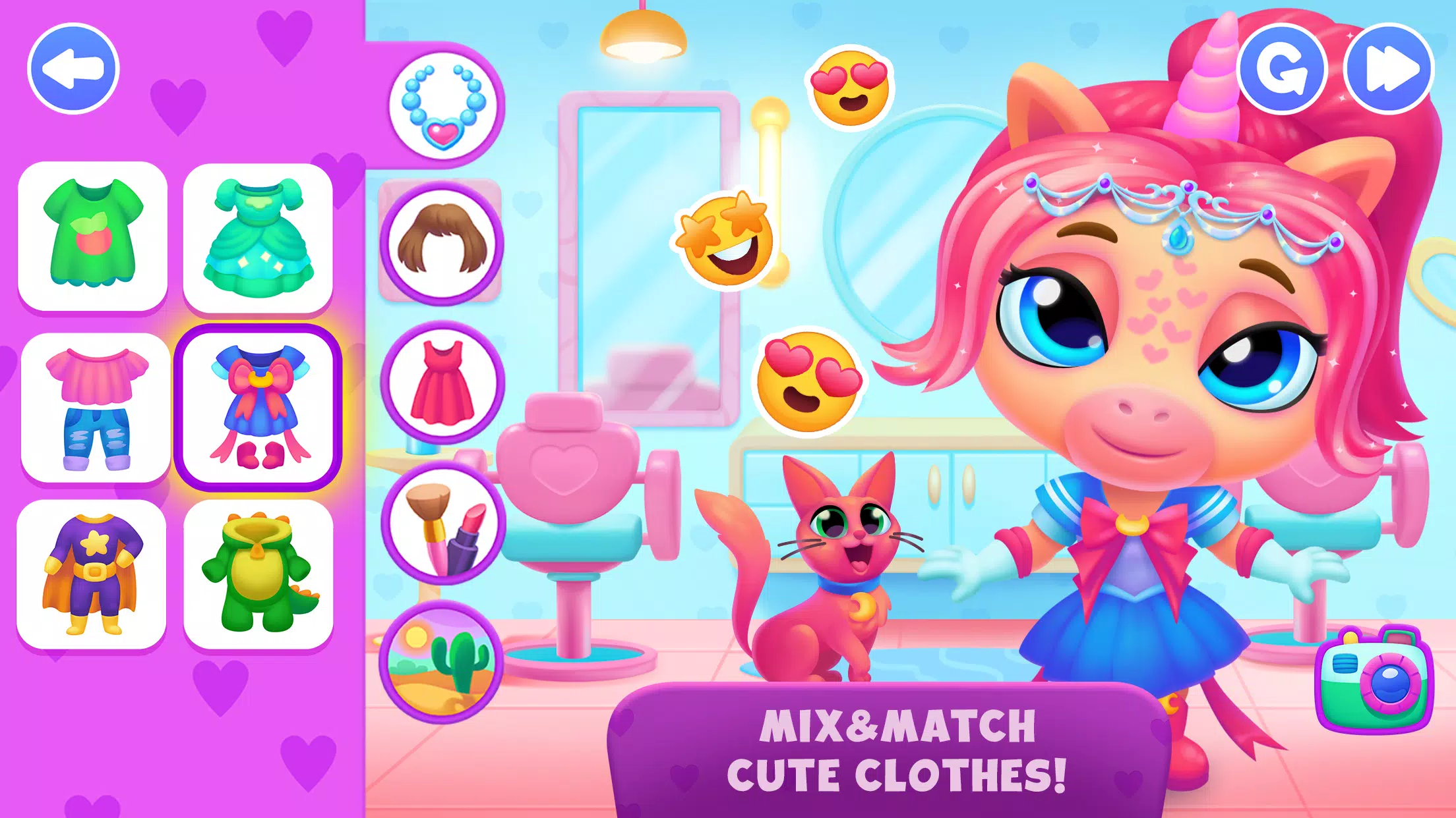 Unicorn Dress up games kids Capture d'écran 2