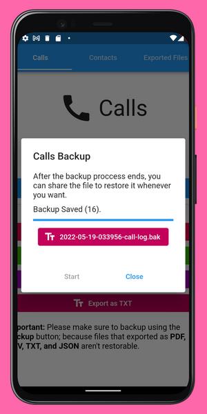 Call Log Backup,Restore & PDF Export Schermafbeelding 2