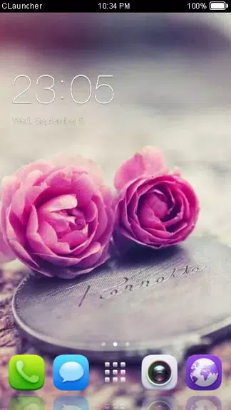 Pink Roses Theme C Launcher スクリーンショット 0