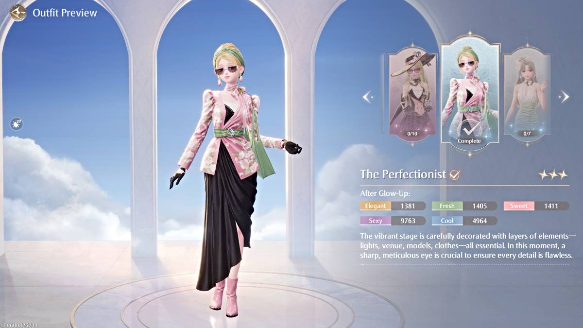 A roupa perfeccionista no infinito nikki