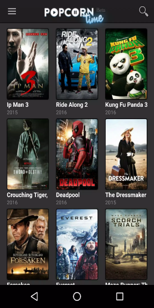 Popcorn time ဖန်သားပြင်ဓာတ်ပုံ 1