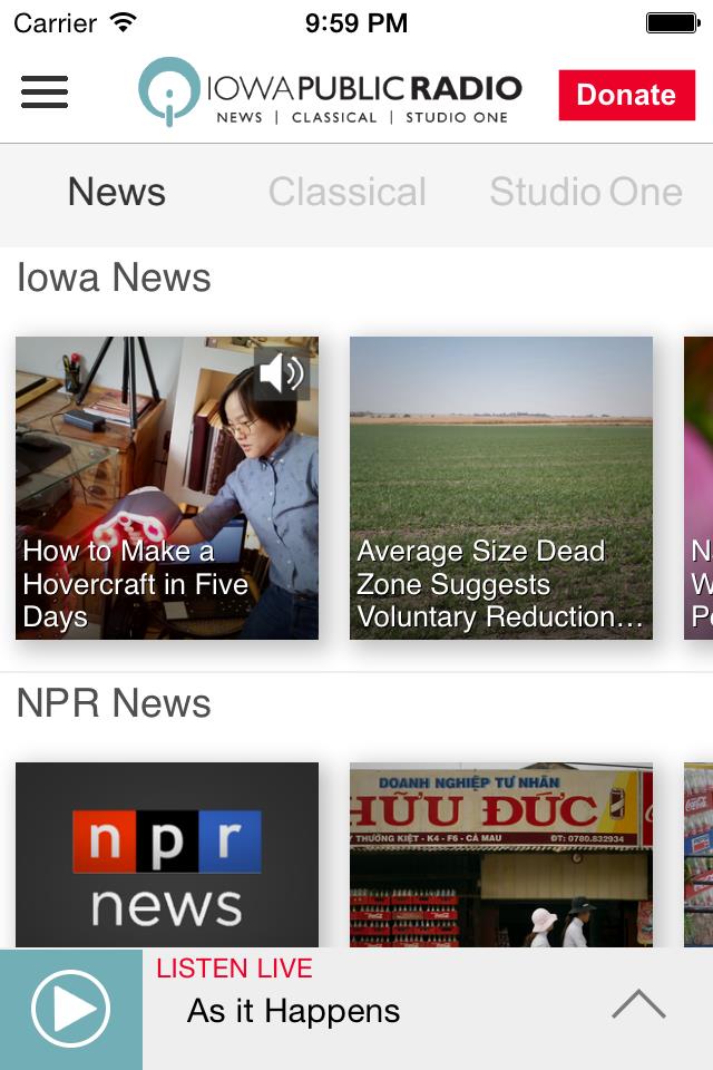 Iowa Public Radio App Capture d'écran 1