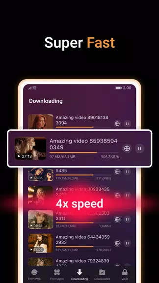 X Video Downloader & Player ဖန်သားပြင်ဓာတ်ပုံ 3